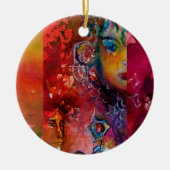 エクスカリバー、魔法剣のクイーンファンタジーモノグラム セラミックオーナメント (正面)