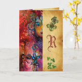 エクスカリブールモノグラムパーチメントサンパトリックの日 カード (黄色い花)