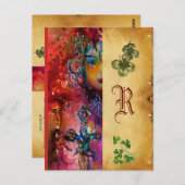 エクスカリブールモノグラムパーチメントサンパトリックの日 ポストカード (正面/裏面)