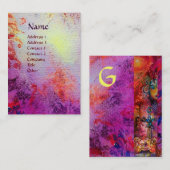 エクスカリブールモノグラムピンクパープル明るい赤紫色レッドブルー 名刺 (正面/裏面)