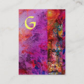 エクスカリブールモノグラムピンクパープル明るい赤紫色レッドブルー 名刺 (裏面)