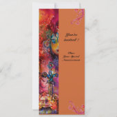 エクスカリ品亮赤、ピンク、青、黄色 招待状 (裏面)