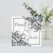 エクスキサイトバロックB&Wスクロール招待状 招待状 (スタンド正面)