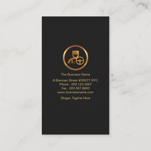 エクスクイシスタイリッシュットルミニアス金ゴールドストライプ運転手 名刺 (裏面)