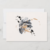 エクスクルーシブ ブラック ゴールド フローラル セーブ・ザ・デート 招待状 (裏面)