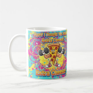 エクストラチーズピザジョークイラスト コーヒーマグカップ