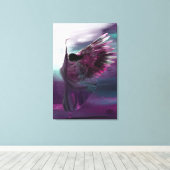 エクストララージクリスチャン抽象芸術エンジェルパープル キャンバスプリント (インサイチュ (ウッドフロア))