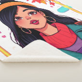 エクストララージコージーシャーパブランケット – 秋のガールアート シェルパブランケット (3/4)