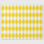 エクストララージゴールデンイエロー&ホワイトハーレクイン ラッピングペーパー (フラット)