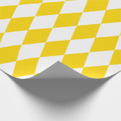 エクストララージゴールデンイエロー&ホワイトハーレクイン ラッピングペーパー (角)