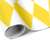 エクストララージゴールデンイエロー&ホワイトハーレクイン ラッピングペーパー (ロールコーナー)