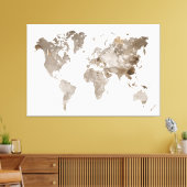 エクストララージニュートラルカラーワールドマップキャンバス キャンバスプリント (インサイチュ (リビング))