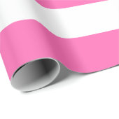 エクストララージピンクとホワイトストライプの紙 ラッピングペーパー (ロールコーナー)