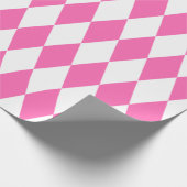 エクストララージピンクとホワイトハーレクイン ラッピングペーパー (角)