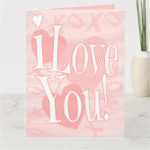 エクストララージピンク私はハートカードであなたを愛 カード (正面)