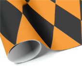 エクストララージブラックとオレンジハーレクイン ラッピングペーパー (ロールコーナー)