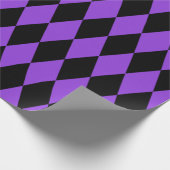 エクストララージブラックとパープルハーレクイン ラッピングペーパー (角)