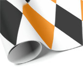 エクストララージブラック、オレンジ、ホワイトハーレクイン ラッピングペーパー (ロールコーナー)