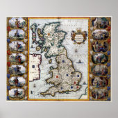 エクストララージポスター – イギリスのヴィンテージマップ ポスター (正面)