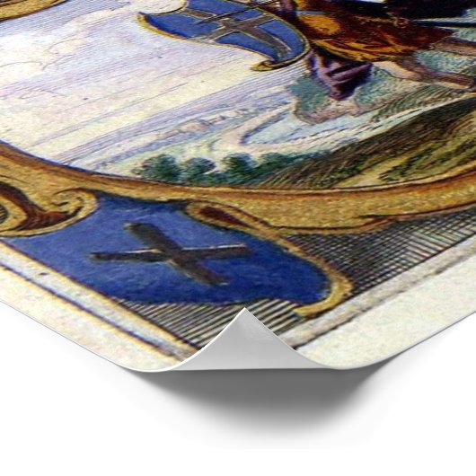 エクストララージポスター – イギリスのヴィンテージマップ ポスター (角)