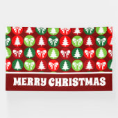 エクストララージヴィンテージレトロクリスマスツリーと弓 横断幕 (横)