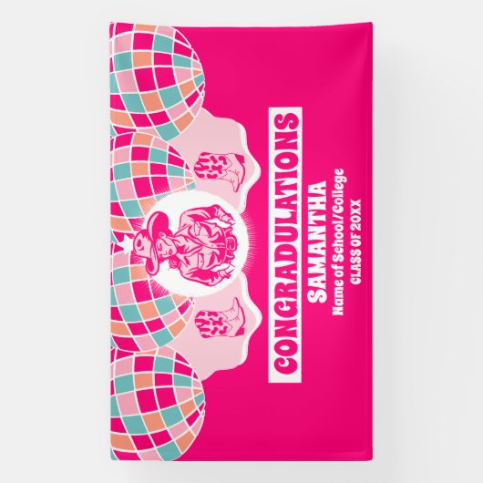 エクストララージ宇宙女性のカーボーイ2024卒業バナー 横断幕 (縦)