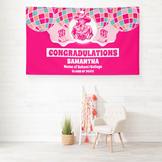 エクストララージ宇宙女性のカーボーイ2024卒業バナー 横断幕 (インサイチュ)