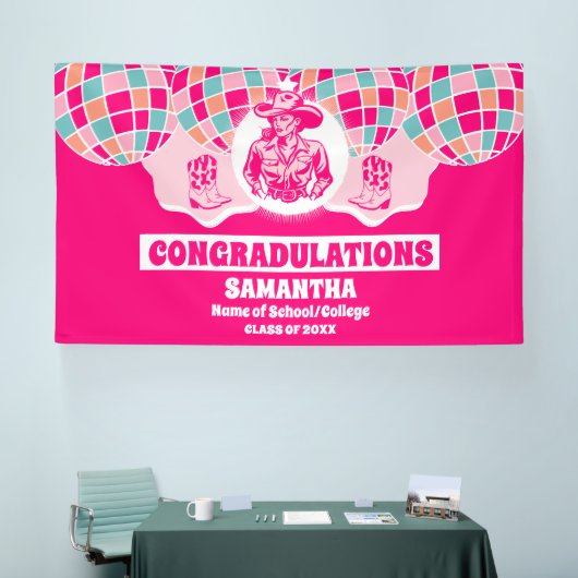 エクストララージ宇宙女性のカーボーイ2024卒業バナー 横断幕 (トレードショー)