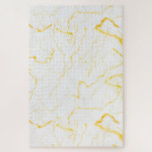 エクストララージ懸命エレガント金ゴールドグリッターホワイトマーブル ジグソーパズル (縦)