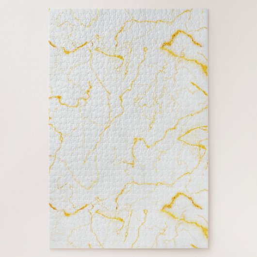エクストララージ懸命エレガント金ゴールドグリッターホワイトマーブル ジグソーパズル (縦)