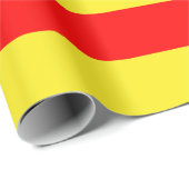 エクストララージ赤と黄ストライプ色の紙 ラッピングペーパー (ロールコーナー)