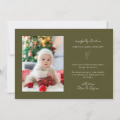 エクストラ応援グリーンホリデーベビーフォト誕生 案内状 (裏面)