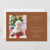 エクストラ応援テラコッタホリデーベビーフォト誕生 案内状 (裏面)