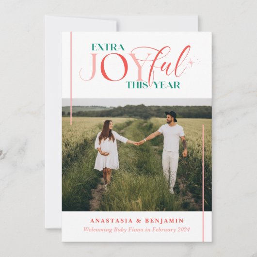 エクストラ ジョイフル ピンク ヴィンテージ 妊娠 シーズンカード (正面)