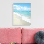 エクストリームくつろぎビーチビューホワイトサンド キャンバスプリント (インサイチュ (リビング))
