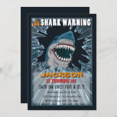 エクストリームシャークボーイズ誕生日パーティーへの招待 招待状 (正面/裏面)