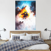 エクストリームスキー降下 – ダイナミックなスポーツ芸術 – 冬 キャンバスプリント (インサイチュ (寝室))