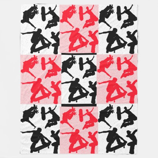 エクストリームスポーツスケートボードスケートパーク フリースブランケット (正面)