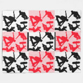 エクストリームスポーツスケートボードスケートパーク フリースブランケット (正面(横))