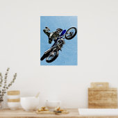 エクストリームスポーツポスター:Motocross Bike Doing Tricks ポスター (キッチン)