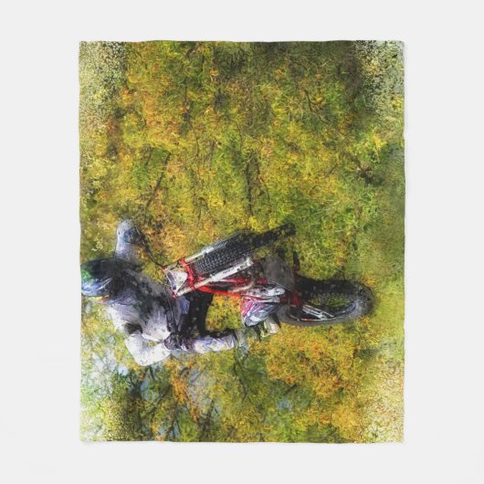 エクストリームバイクもしくは自転車に乗る人- Dirt Bikeライダー フリースブランケット (正面)