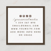 エクストリームマウンテンサイクリングサイクリングサイクリストスポーツショップ スクエア名刺 (裏面)