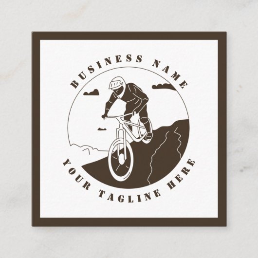 エクストリームマウンテンサイクリングサイクリングサイクリストスポーツショップ スクエア名刺 (正面)