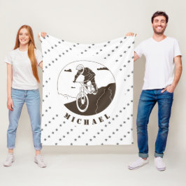 エクストリームマウンテンサイクリングサイクリングスターサイクリスト名 フリースブランケット