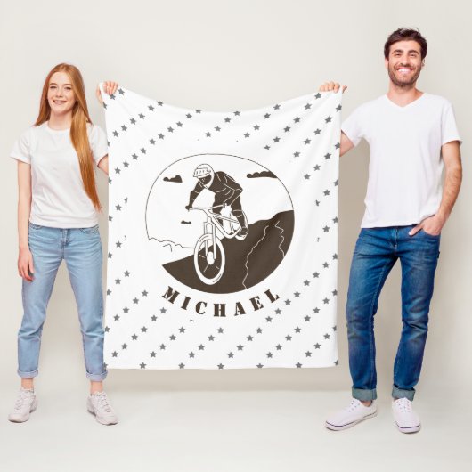 エクストリームマウンテンサイクリングサイクリングスターサイクリスト名 フリースブランケット (インサイチュ)