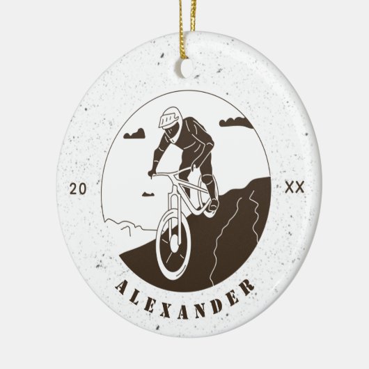 エクストリームマウンテンサイクリングサイクリングスポーツサイクリスト名 セラミックオーナメント (左)