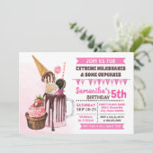 エクストリームミルクシェイクス誕生日バッシュピンク 招待状 (スタンド正面)
