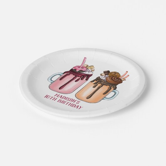 エクストリームミルクシェス誕生日パーティー ペーパープレート (アングル)