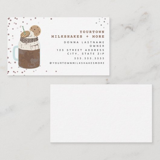 エクストリームミルクシェークチョコレートチップがクッキーを振りかける 名刺 (正面/裏面)