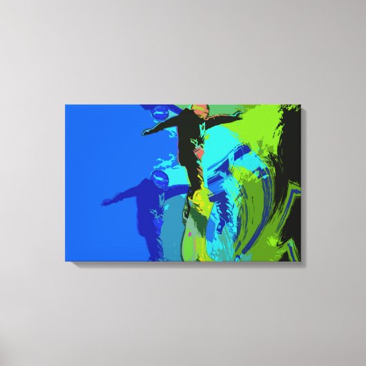 エクストリーム乗馬 – スノーボーダー キャンバスプリント (正面)